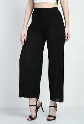 GLOWIC Regular Fit Women Black Trousers
