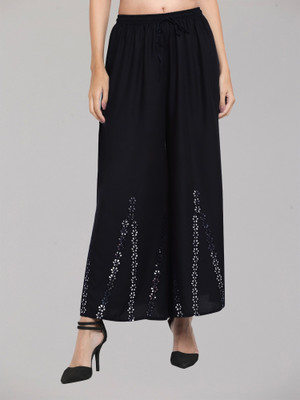 Sohino Flared Women Black Trousers