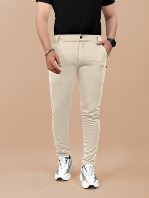 METRONAUT Regular Fit Men Lycra Blend Khaki Trousers