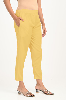X U F A Tapered Women Yellow Trousers