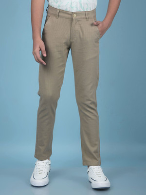 CRIMSOUNE CLUB Slim Fit Boys Khaki Trousers