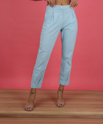 Freehand by The Indian Garage Co. Tapered Women Blue Trousers