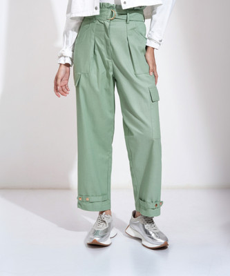 Tokyo Talkies Regular Fit Women Green Trousers