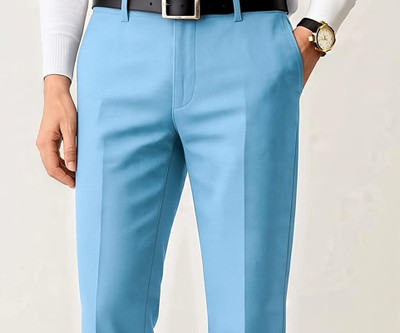 SM Syentex Slim Fit Men Light Blue Trousers