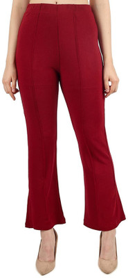 GlamSmart Skinny Fit Women Maroon Trousers