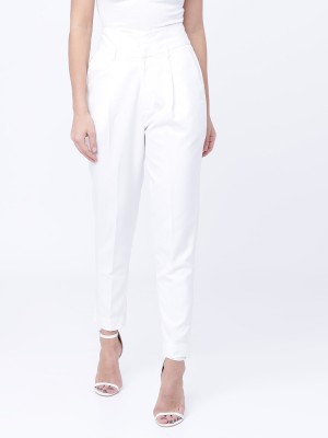 Tokyo Talkies Regular Fit Women White Trousers