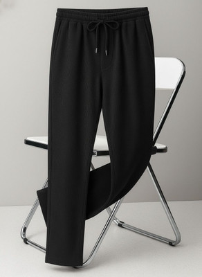 INDICLUB Regular Fit Men Black Trousers