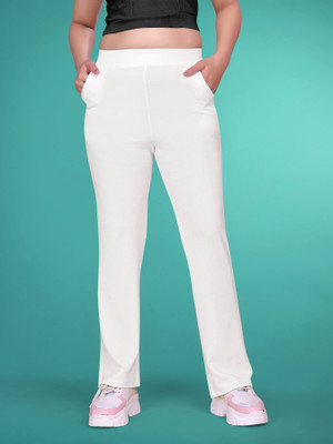 Hercill Comfort Fit Women White Trousers