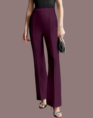 HouseOfCommon Regular Fit Women Purple Trousers