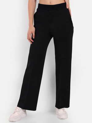 Broadstar Straight Fit Women Black Trousers