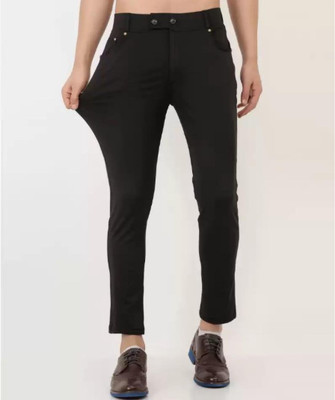 DEEDAT Regular Fit Men Black Trousers