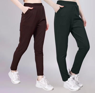FEBVIBE Regular Fit Women Multicolor Trousers