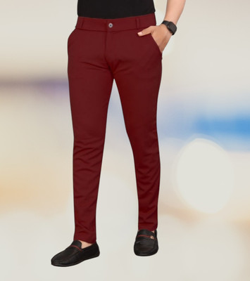 chirag enterprises Regular Fit Men Maroon Trousers