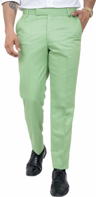 ALJAAMI Regular Fit Men Light Green Trousers