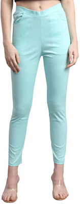 DEIFIC Slim Fit Women Green Trousers