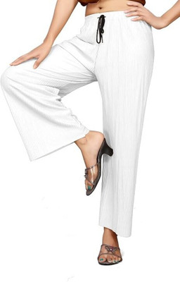 Khdijh Creation Regular Fit, Comfort Fit Women White Trousers