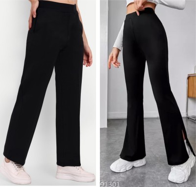 GREEN-SHADE Regular Fit Women Black Trousers