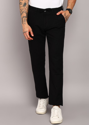 INTEGRITI Slim Fit Men Black Trousers