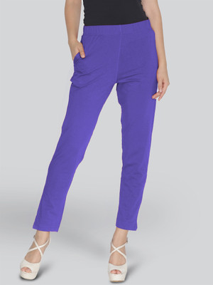 Lyra Slim Fit Women Purple Trousers