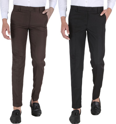 SEVEN HUNTERS Regular Fit Men Brown, Black Trousers