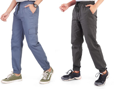 UNOSEVEN Regular Fit Boys Light Blue, Grey Trousers