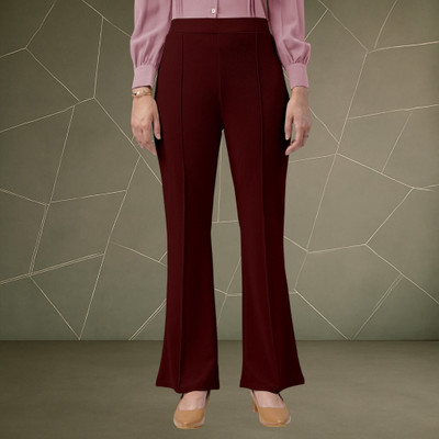 Anitafashion Loose Fit Women Maroon Trousers