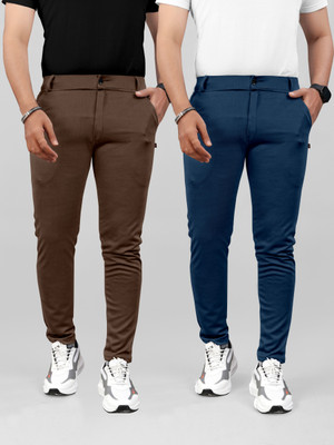 METRONAUT Regular Fit Men Brown, Dark Blue Trousers