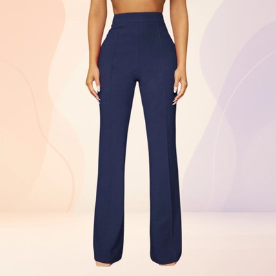 Anitafashion Loose Fit Women Dark Blue Trousers