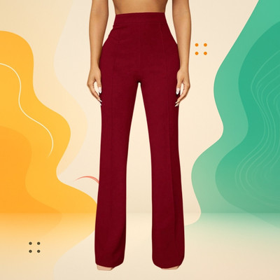 nitafashion Loose Fit Women Maroon Trousers