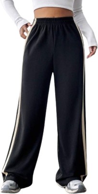 MISS LOCAL Flared Women Black Trousers