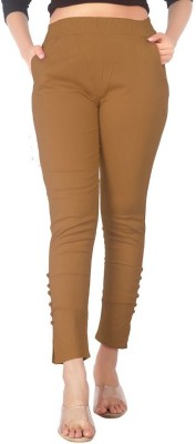 Mysha Regular Fit Women Beige Trousers