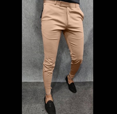 Kailash Slim Fit Men Gold Trousers