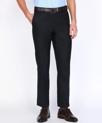 PARK AVENUE Regular Fit Men Black Trousers