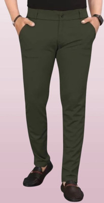 Advikfashion Slim Fit Men Green Trousers