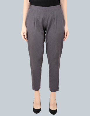 Me Craft Regular Fit Women Grey Trousers