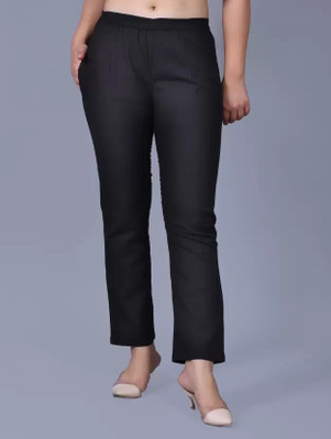 FamBee Regular Fit Women Black Trousers