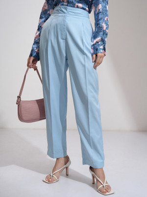 Tokyo Talkies Regular Fit Women Light Blue Trousers