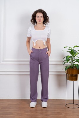 Pop Stitch Regular Fit Women Purple Trousers