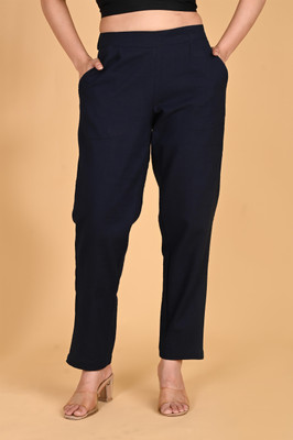 Fiona Straight Fit Women Dark Blue Trousers