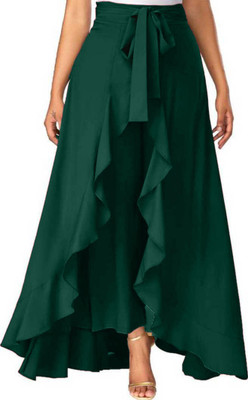 Deklook Flared Women Dark Green Trousers