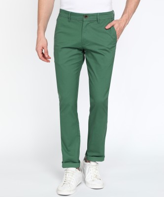 PETER ENGLAND Slim Fit Men Green Trousers