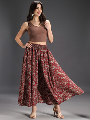 Emeros Flared Women Maroon, Grey, White Trousers