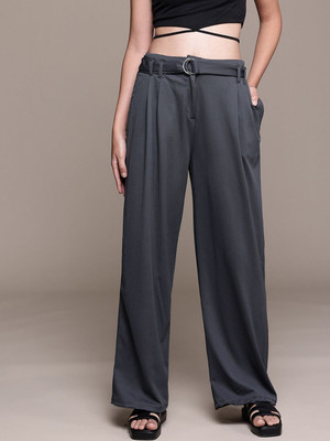 Roadster Regular Fit Women Grey Trousers