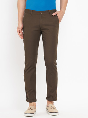 DUKE Slim Fit Men Brown Trousers