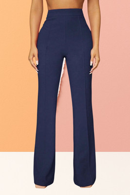 SKD TRENDZ Comfort Fit, Regular Fit Women Dark Blue Trousers