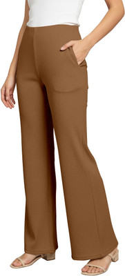 Mehrang Regular Fit Women Brown Trousers