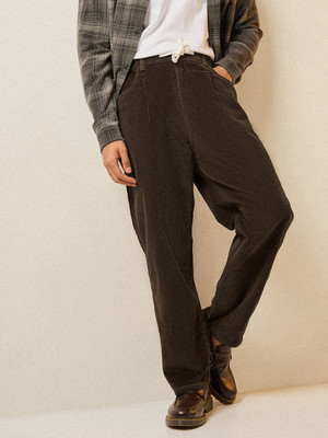 THE BEAR HOUSE Loose Fit Men Dark Green Trousers