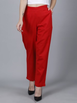 jaipur ethnic Regular Fit Women Red Trousers