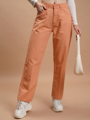 Tokyo Talkies Regular Fit Women Orange Trousers