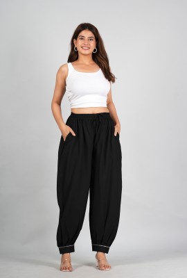 AARMAD Relaxed Women Black Trousers